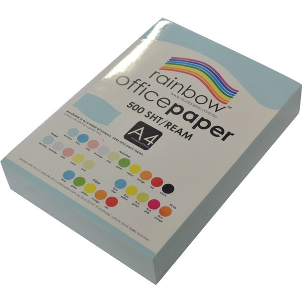 Rainbow Office Paper A4 80gsm Pastel Sky Blue Pack of 500