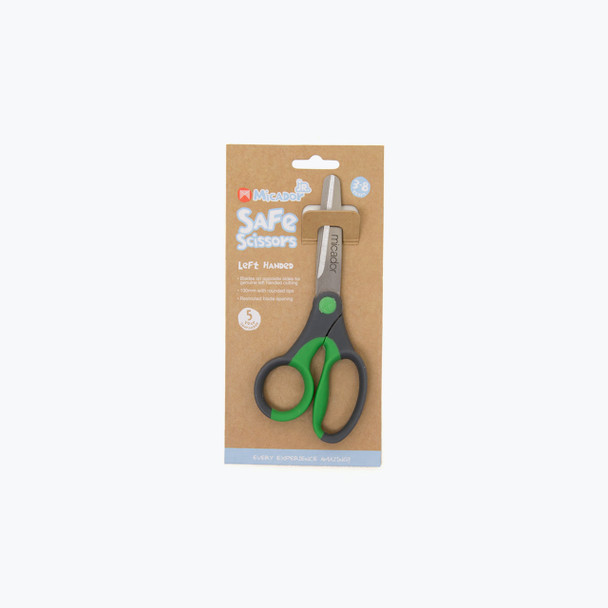 Micador Safe Scissors MShield Junior Left Handed 130mm Green