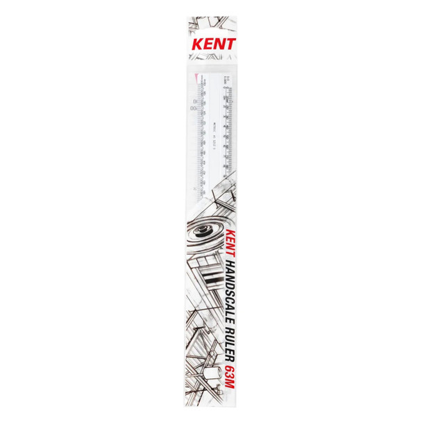 Kent Double Sided Handscale Ruler 63M 1:1 100 20 200 25 250 50 500