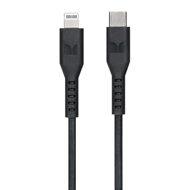 Monster Lightning to USB-C Thermo Plastic Elastometer Cable 2m - Black | Mega Office Supplies