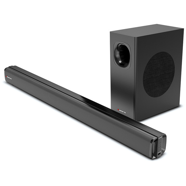 Monster 2.1 Channel 80W Soundbar with Wireless Subwoofer