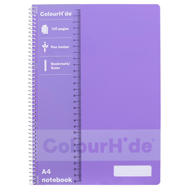 ColourHide Notebook A4 120 Pages Lavender - Pack of 10 | Mega Office Supplies