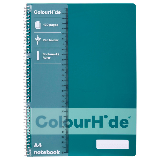 ColourHide Notebook A4 120 Pages Teal Green - Pack of 10 | Mega Office Supplies