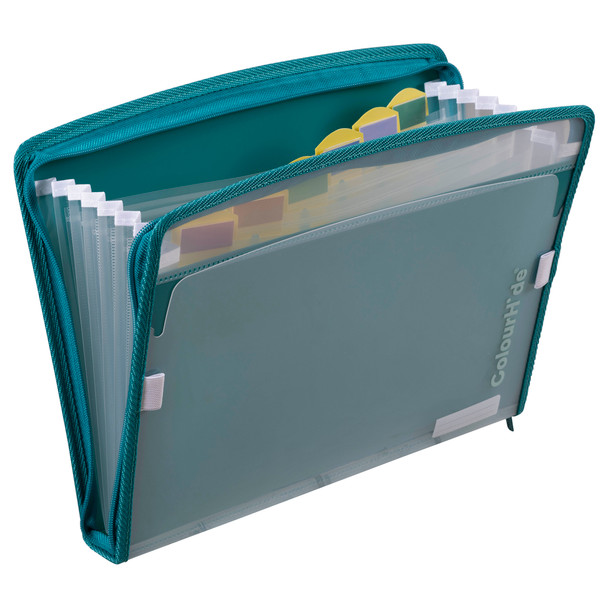 ColourHide ZipIt A4 Expanding File Teal Green - Pack of 6 | Mega Office Supplies