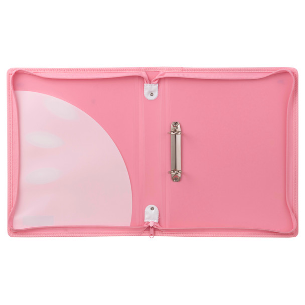 ColourHide A4 2 D-Ring 25mm Bubblegum Zipper Binder - Pack of 10 | Mega Office Supplies