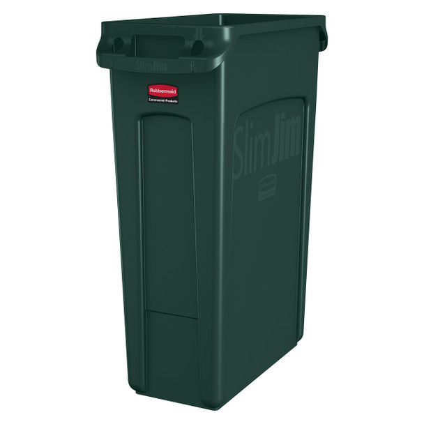 Rubbermaid Vented Slim Jim Container 87L Green - Pack of 4 | Mega Office Supplies
