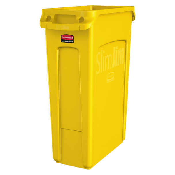 Rubbermaid Vented Slim Jim Container 87L Yellow - Pack of 4 | Mega Office Supplies