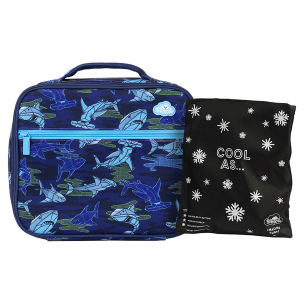 Spencil Robo Shark Big Cooler Lunch Bag with Chill Pack
