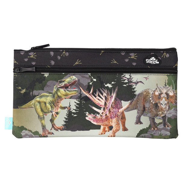 Spencil Dinosaur Discovery Twin Zip Pencil Case 32.5x17cm | Mega Office Supplies