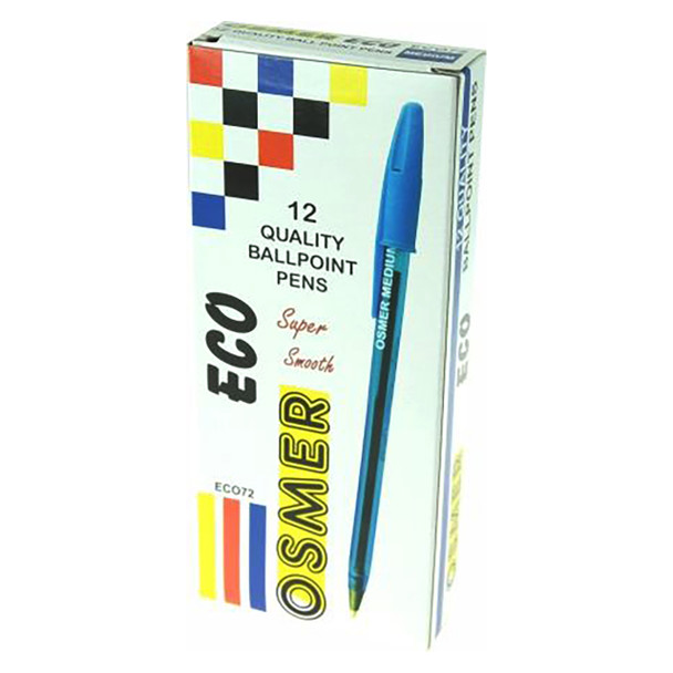 Osmer Economy Ballpoint Pen Medium Blue Box of 12