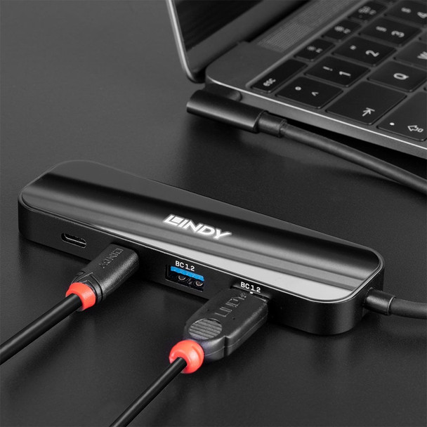 Lindy 4 Port USB 3.2 Gen 2 Type C Hub with Power Delivery