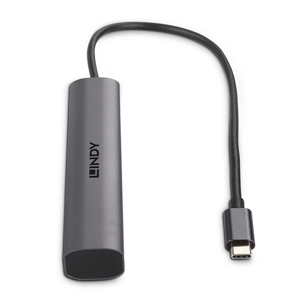 USB 3.2 Gen 2 Type C Hub with Gigabit Ethernet Lindy 3 Por