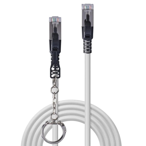 Lindy Locking Network Cable 3m Cat.6A S/FTP, Grey | Mega Office Supplies