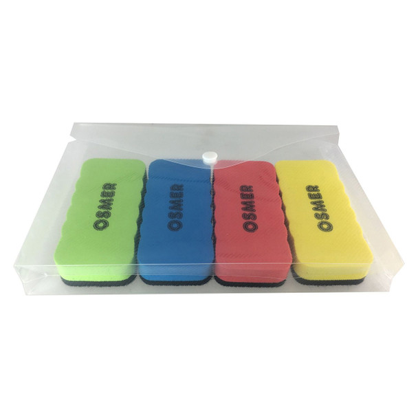 Osmer A5 Document Wallet with 24cm x 17cm Clear Gusset and Button Closure Pack of 12 | Mega Office Supplies