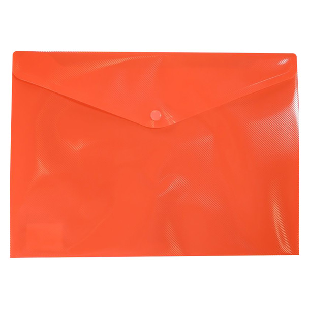 Osmer Document Wallet A4 with Button Closure Orange Pack of 12 | Mega Office Supplies