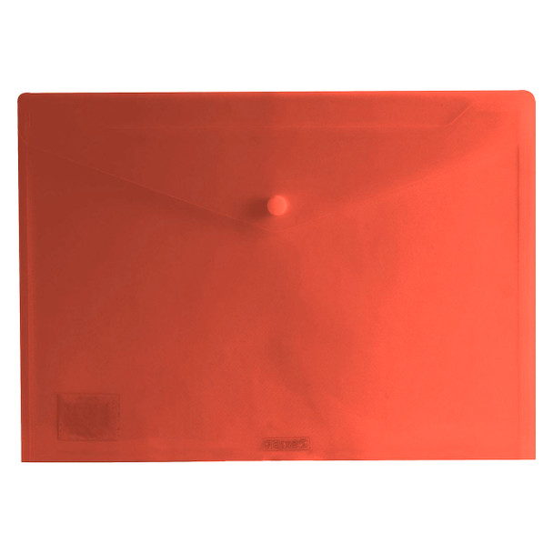 Osmer Document Wallet A4 with Button Closure Tinted Red Pack of 12 | Mega Office Supplies