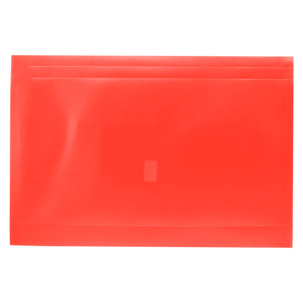 Osmer Document Wallet Foolscap with Gusset and Velcro Closure Red Pack of 12 | Mega Office Supplies