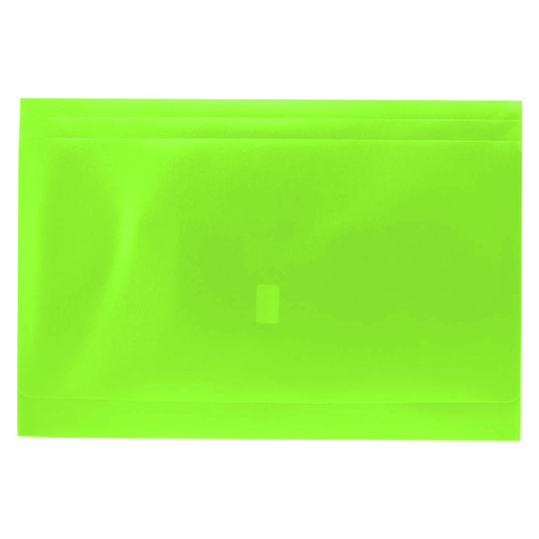 Osmer Document Wallet Foolscap with Gusset and Velcro Closure Green Pack of 12 | Mega Office Supplies