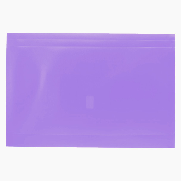 Osmer Document Wallet Foolscap with Gusset and Velcro Closure Purple Pack of 12 | Mega Office Supplies