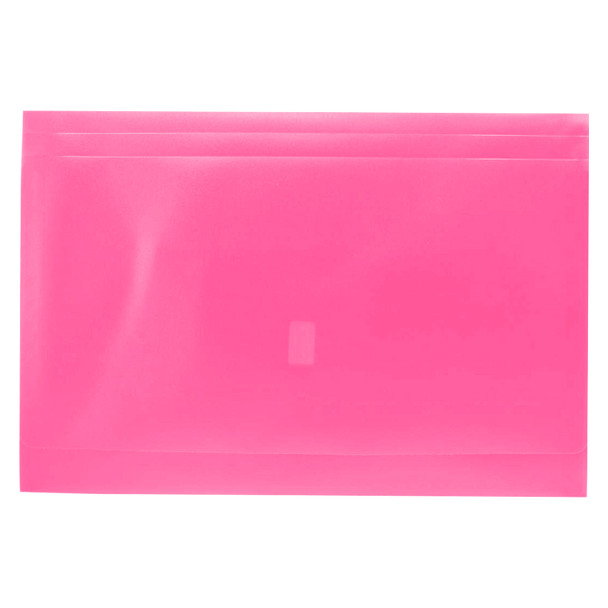 Osmer Document Wallet Foolscap Velcro Closure Hot Pink Pack of 12