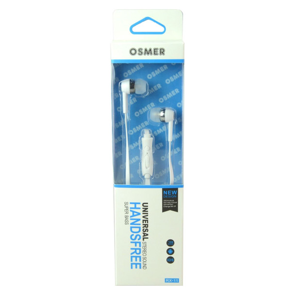 Osmer Ear Bud Earphones with Inline Remote and Microphone White | Mega Office Supplies