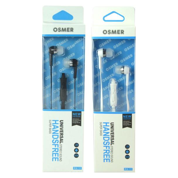 Osmer White Ear Bud Earphones with Inline Remote and Microphone | Mega Office Supplies