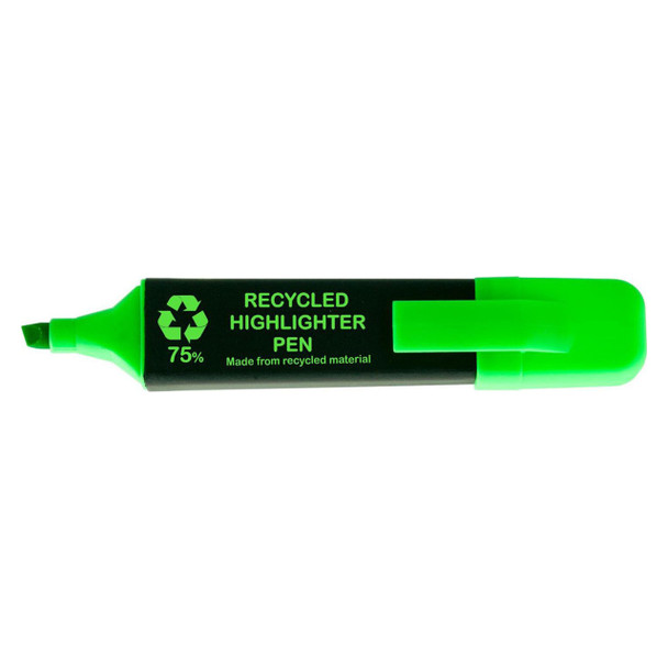 Osmer Recycled Highlighter Pen Chisel Tip Green Box of 48 | Mega Office Supplies