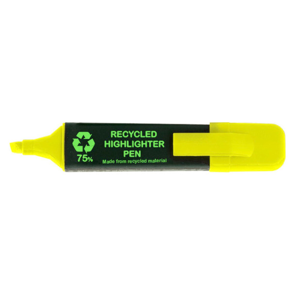 Osmer Recycled Highlighter Pen Chisel Tip Yellow Box of 72 | Mega Office Supplies
