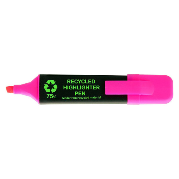 Osmer Recycled Highlighter Pen Chisel Tip Pink Box of 48 | Mega Office Supplies