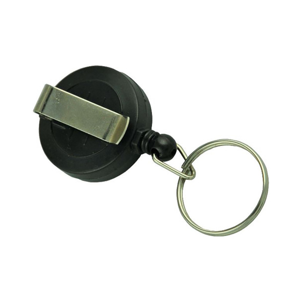 Osmer Black Retractable Plastic Reel Cord 76cm with Key Ring Pack of 20