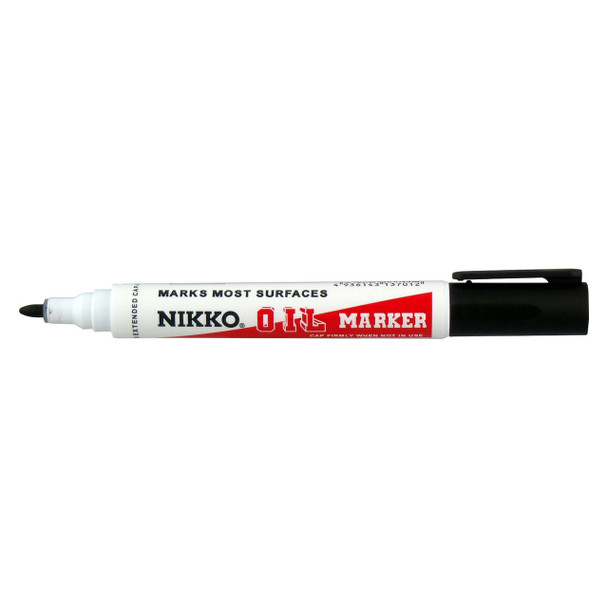Nikko Black Permanent Oil Marker Bullet Tip Box of 12 | Mega Office Supplies