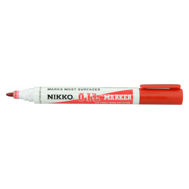Nikko Red Permanent Oil Marker Bullet Tip Box of 12 | Mega Office Supplies
