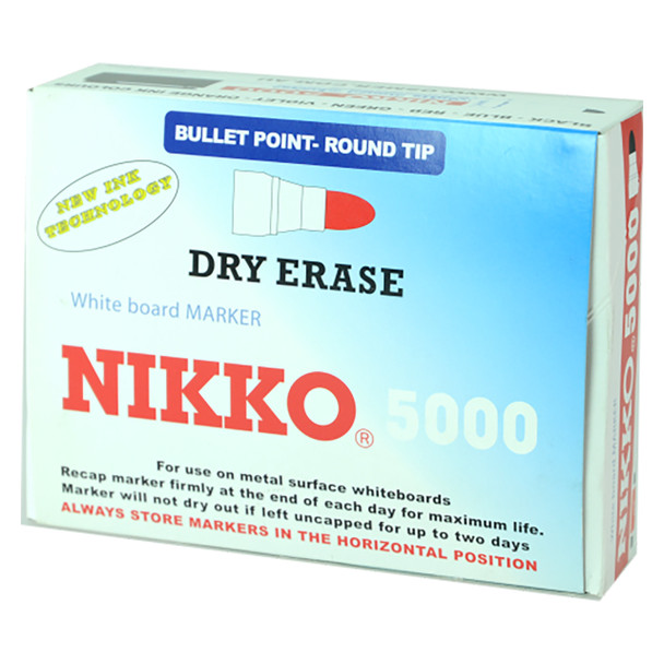 Nikko 5000 Dry Erase Whiteboard Marker Red Box of 12