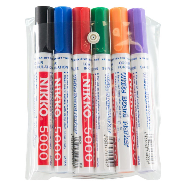 Nikko 5000 Dry Erase Whiteboard Marker Assorted Wallet of 10