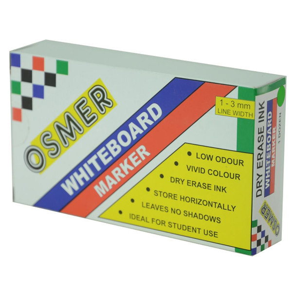 Osmer Whiteboard Marker Fine Bullet Tip Green Box of 144