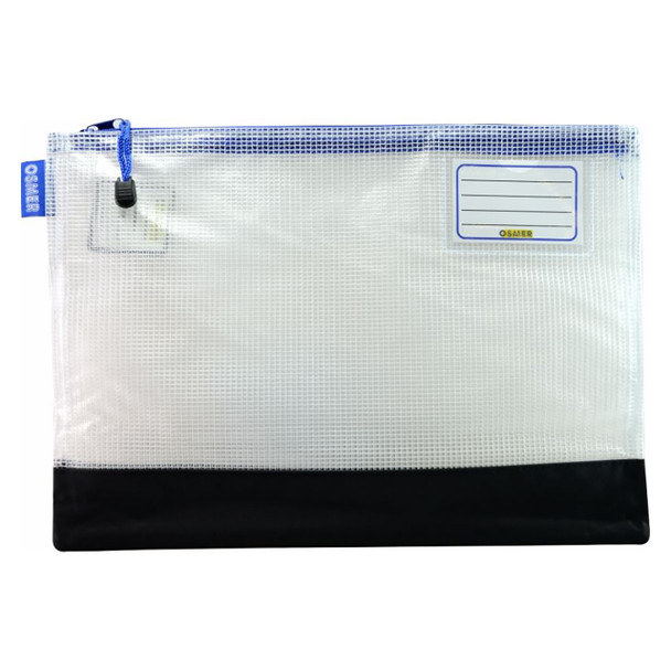Osmer Mesh Case Clear with Reinforced Bottom 37.5cm x 27cm Pack of 12 | Mega Office Supplies