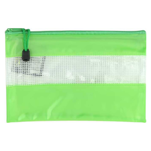 Osmer PVC Mesh Case with Coloured Bands 23cm x 15cm Assorted  | Mega Office Supplies