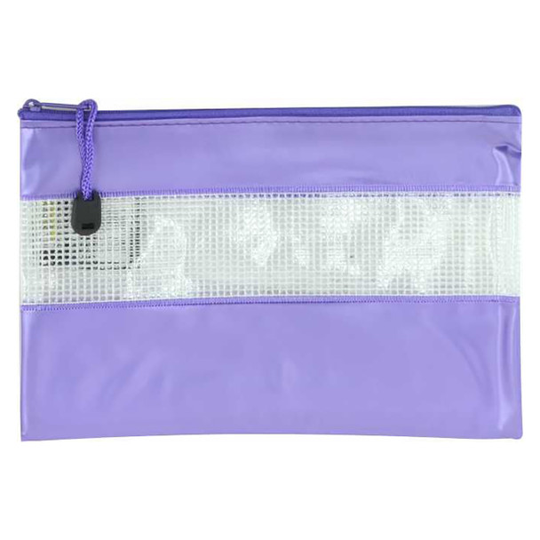 Osmer PVC Mesh Case with 23cm x 15cm Coloured Bands Assorted  | Mega Office Supplies