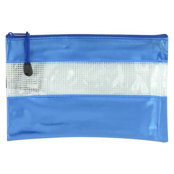 Osmer Assorted PVC Mesh Case with Coloured Bands 23cm x 15cm  | Mega Office Supplies