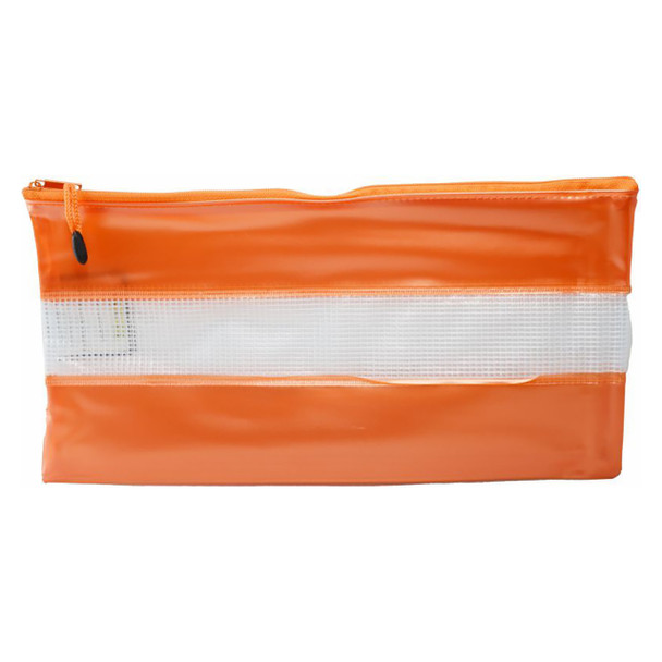 Osmer Assorted PVC Mesh Case with Coloured Bands 34cm x 17cm Pack of 12 | Mega Office Supplies