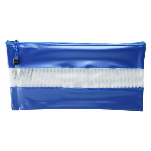 Osmer PVC Mesh Case with Coloured Bands 34cm x 17cm Assorted Pack of 12 | Mega Office Supplies