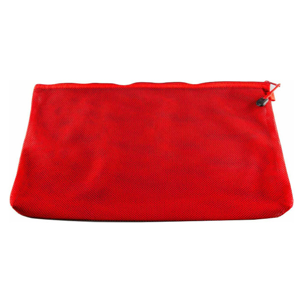 Osmer Double Mesh Nylon Net Pencil Case A4 37cm x 27.5cm Red Pack of 6 | Mega Office Supplies