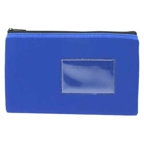Osmer Neoprene Pencil Case 1 Zip with Name Card Insert 23cm x 15.5cm Blue Pack of 6 | Mega Office Supplies