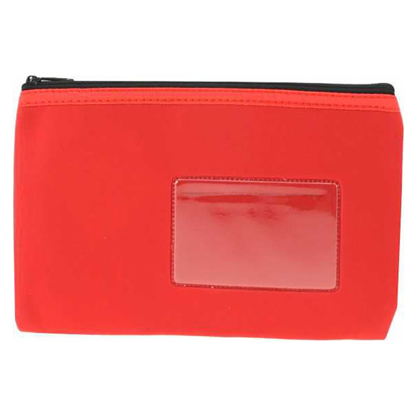 Osmer Neoprene Pencil Case 1 Zip with Name Card Insert 23cm x 15.5cm Red Pack of 6 | Mega Office Supplies