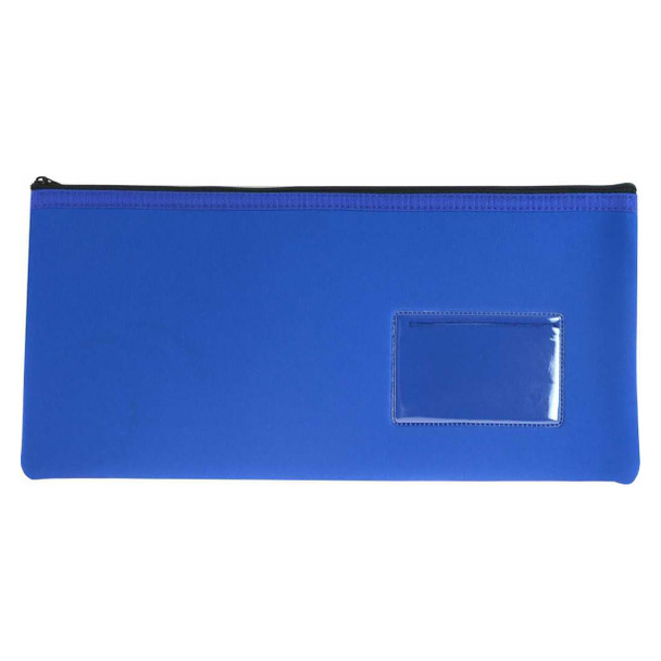Osmer Neoprene Pencil Case 1 Zip with Name Card Insert 34cm x 17cm Blue Pack of 6 | Mega Office Supplies