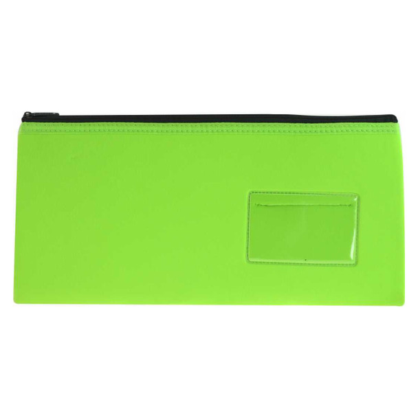Osmer Neoprene Pencil Case 1 Zip with Name Card Insert 34cm x 17cm Lime Green Pack of 6 | Mega Office Supplies