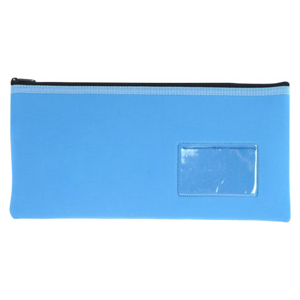 Osmer Neoprene Pencil Case 1 Zip with Name Card Insert 34cm x 17cm Light Blue Pack of 6 | Mega Office Supplies