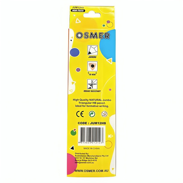 Osmer Triangular HB Pencil Jumbo Box of 48 | Mega Office Supplies