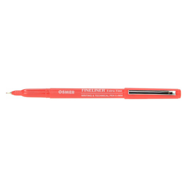 Osmer Red Fineliner Pen 0.4mm Box of 12