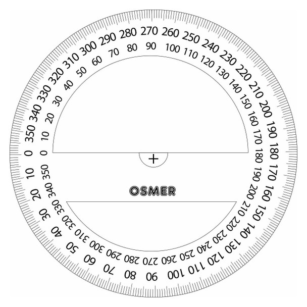 Osmer Protractor 360 Degree 10cm Hangsell Box of 36